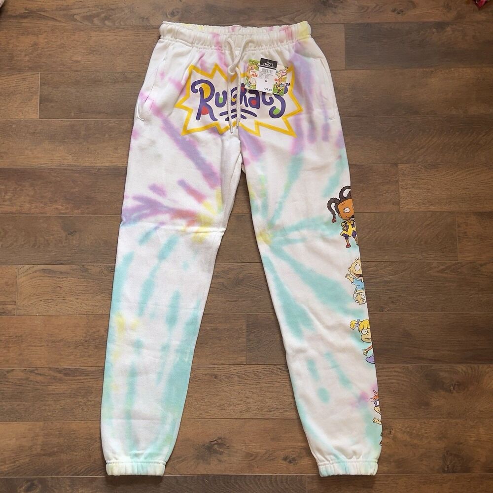 Rue 21 NWT Women's Small White Tie Dye Rugrats Sweatpants